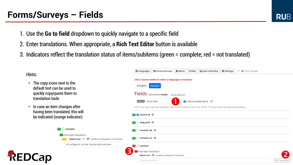 forms surveys fields
