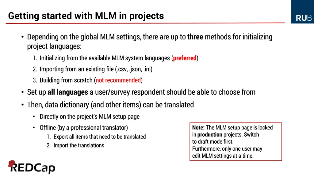 getting started with mlm in projects