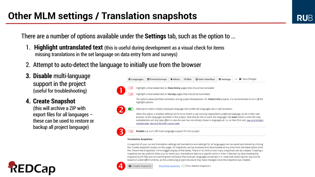 other mlm settings translation snapshots