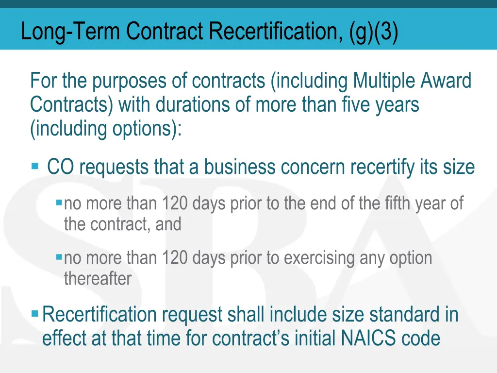 long term contract recertification g 3