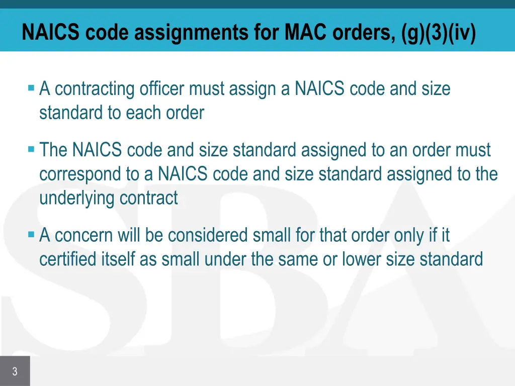 naics code assignments for mac orders g 3 iv