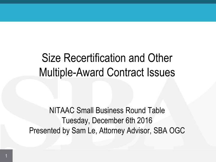 size recertification and other multiple award