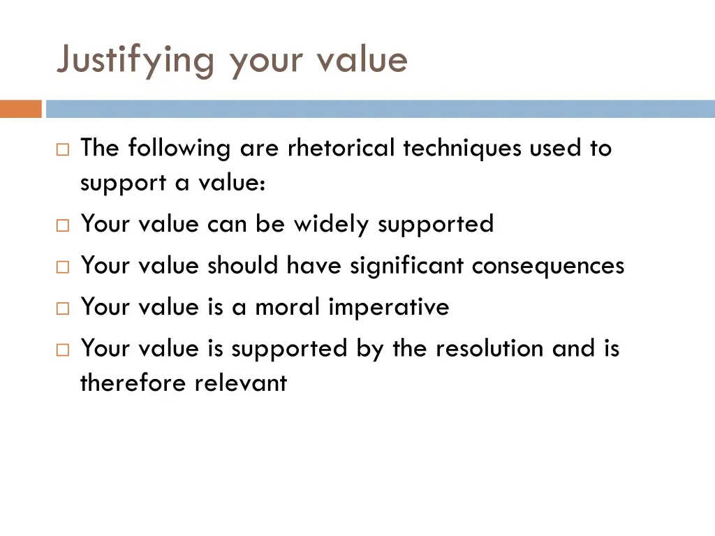 justifying your value