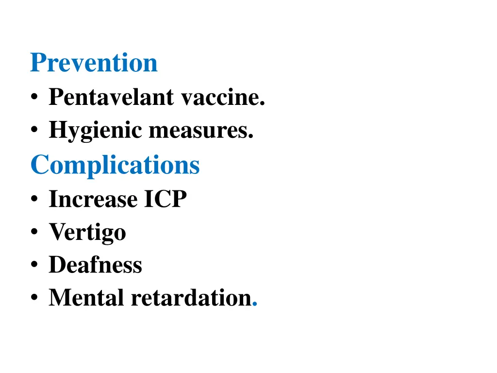 prevention pentavelant vaccine hygienic measures