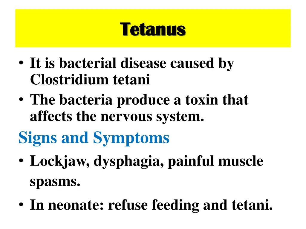 tetanus tetanus