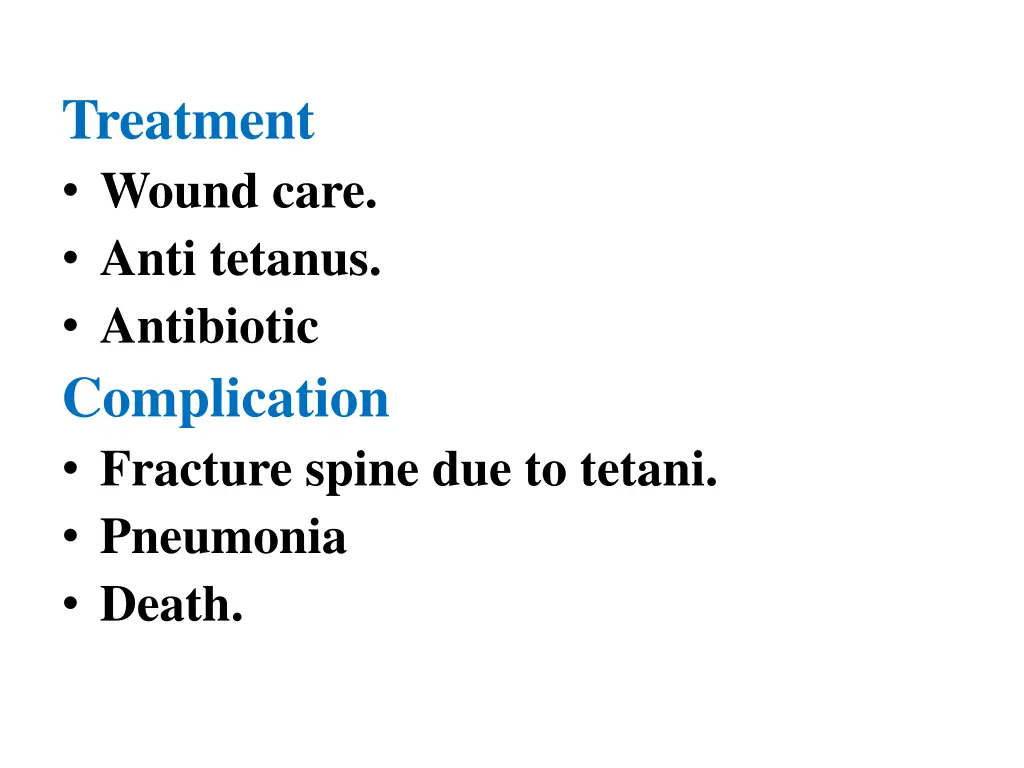 treatment wound care anti tetanus antibiotic
