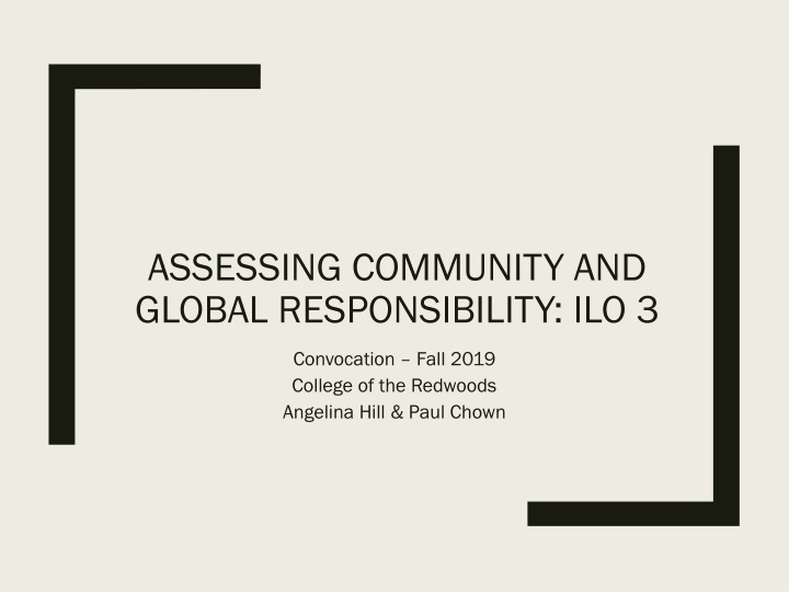 assessing community and global responsibility
