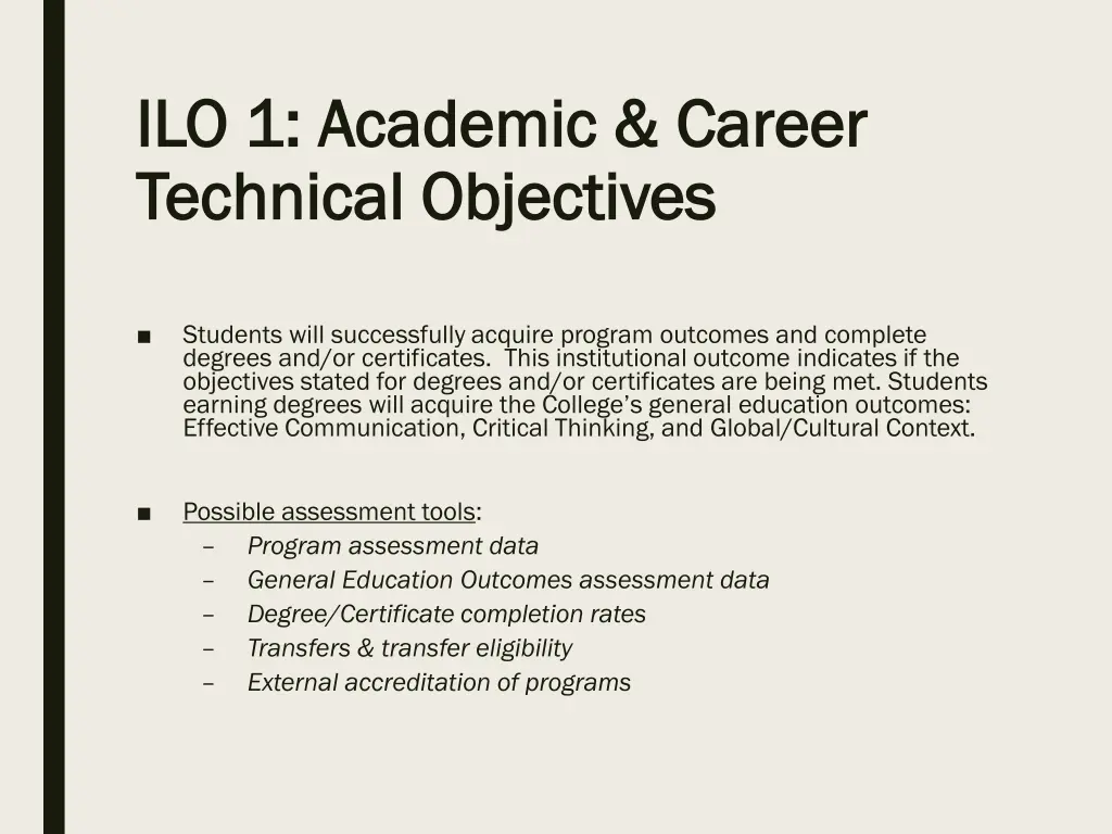ilo 1 academic ilo 1 academic career technical
