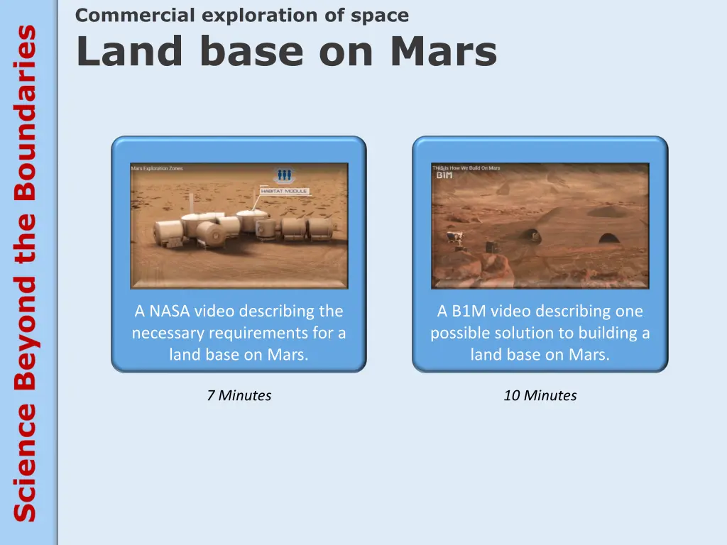 commercial exploration of space land base on mars