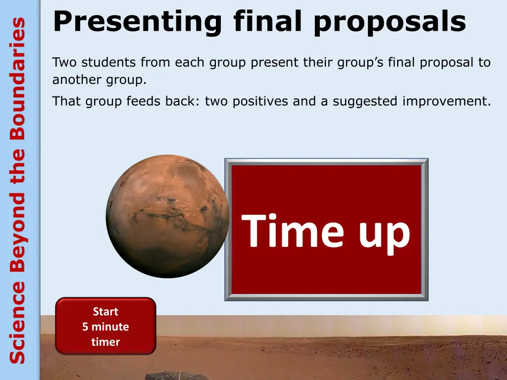 presenting final proposals