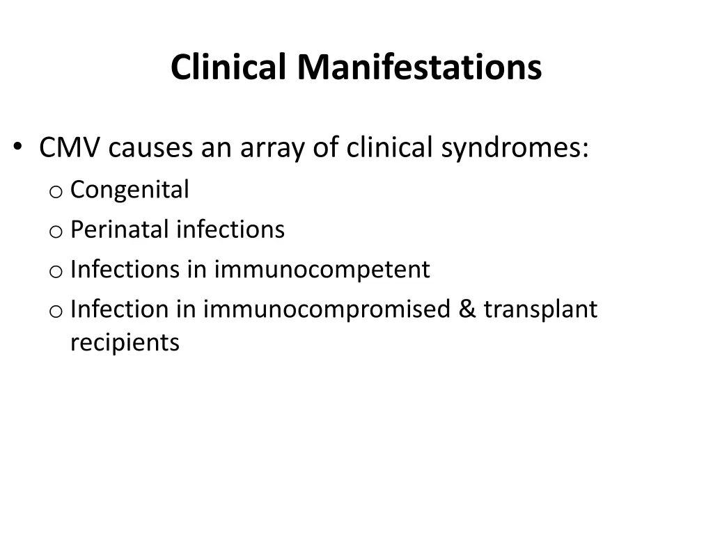 clinical manifestations