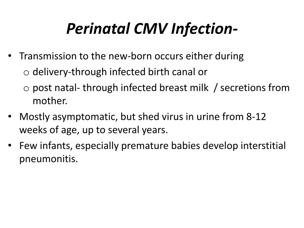 perinatal cmv infection