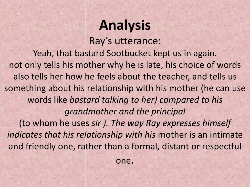 analysis ray s utterance