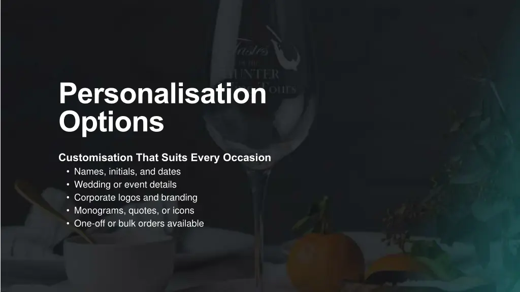 personalisation options