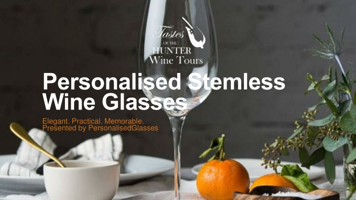 personalised stemless wine glasses elegant