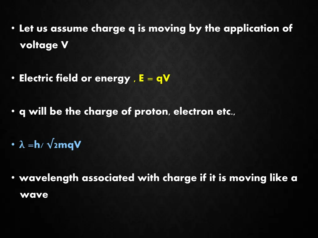 let us assume charge q is moving