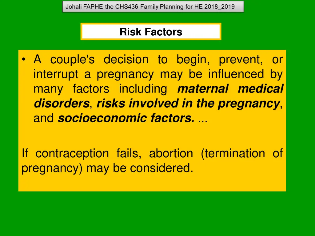 risk factors