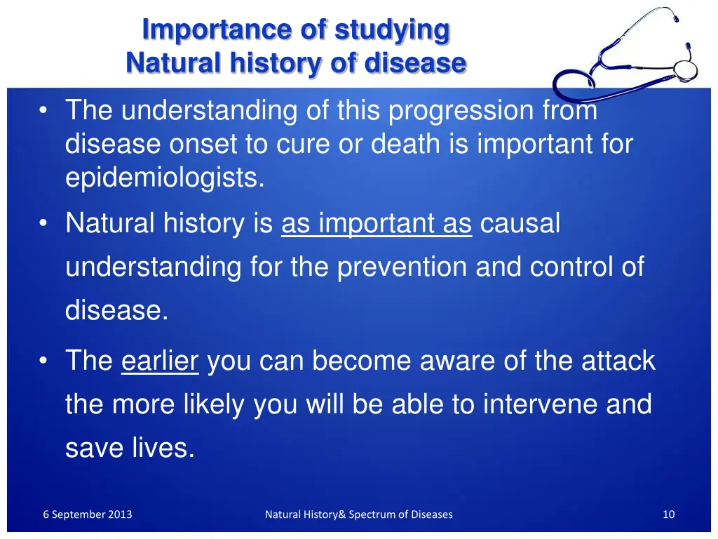 importance of studying natural history of disease