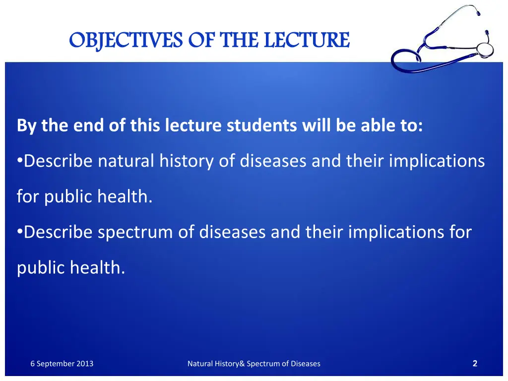 objectives of the lecture objectives