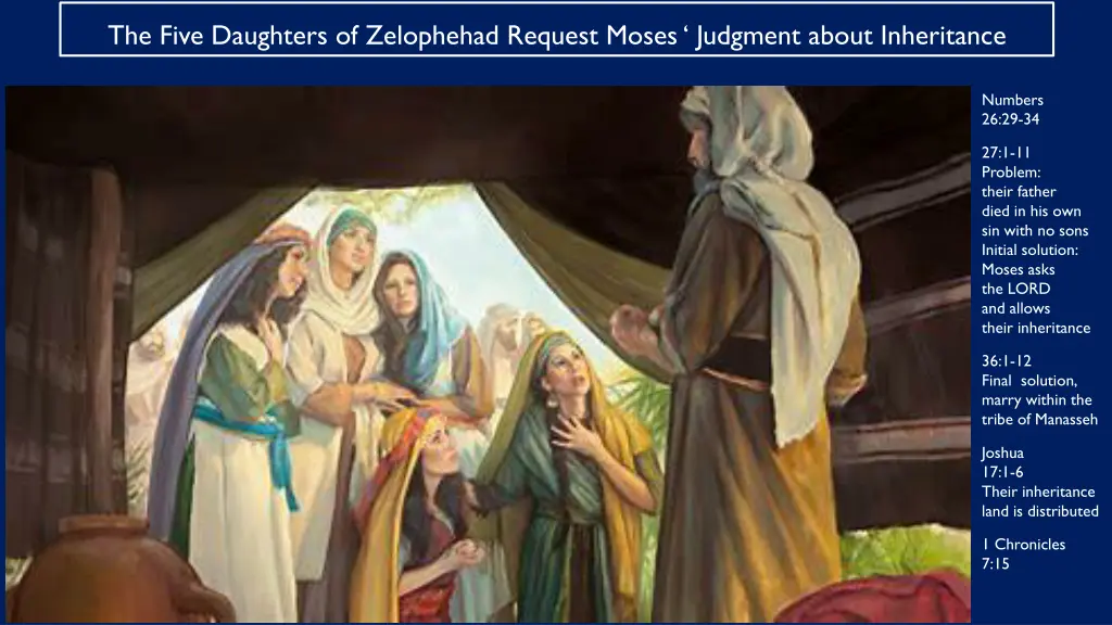 the five daughters of zelophehad request moses