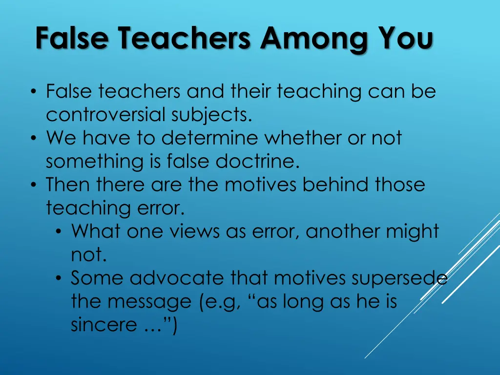 false teachers among you 1