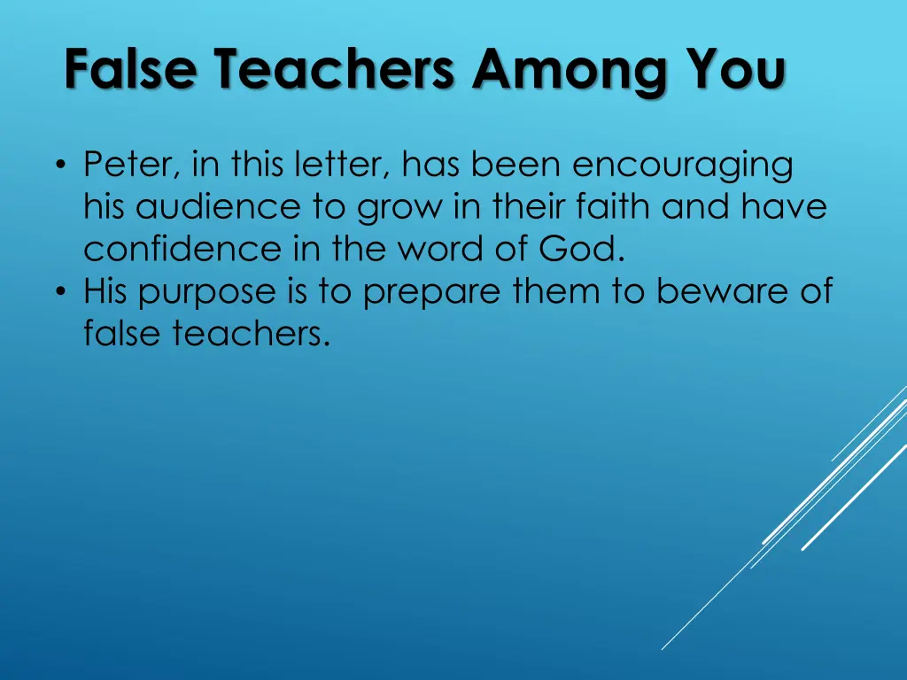 false teachers among you