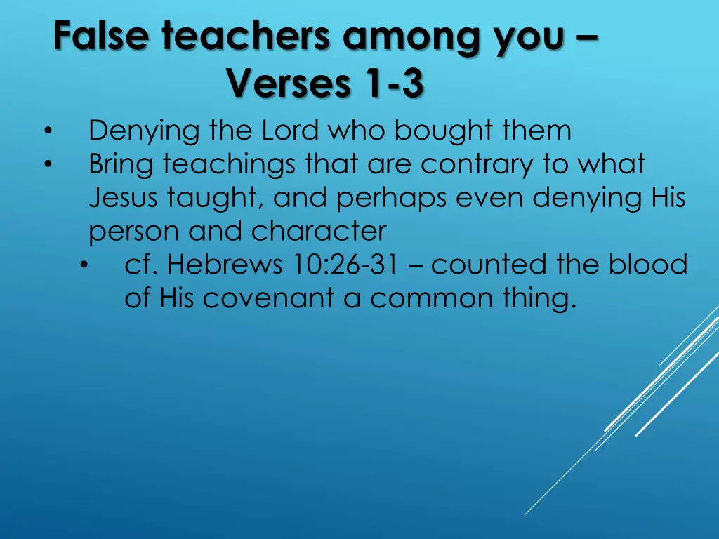 false teachers among you verses 1 3 3