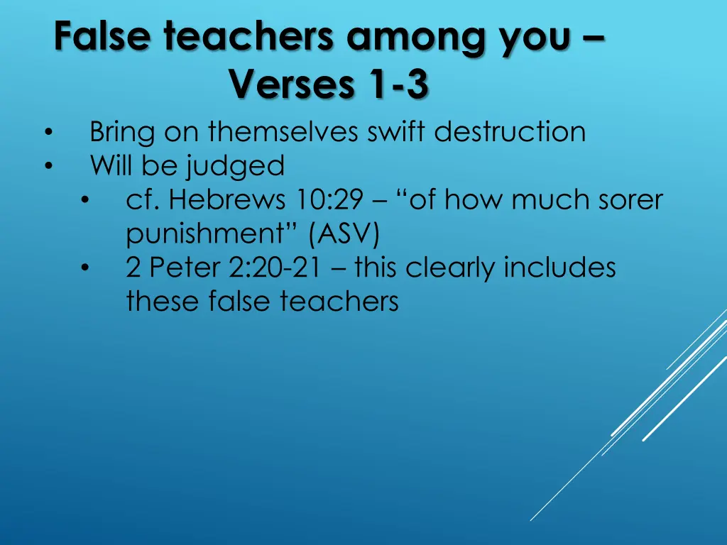 false teachers among you verses 1 3 4