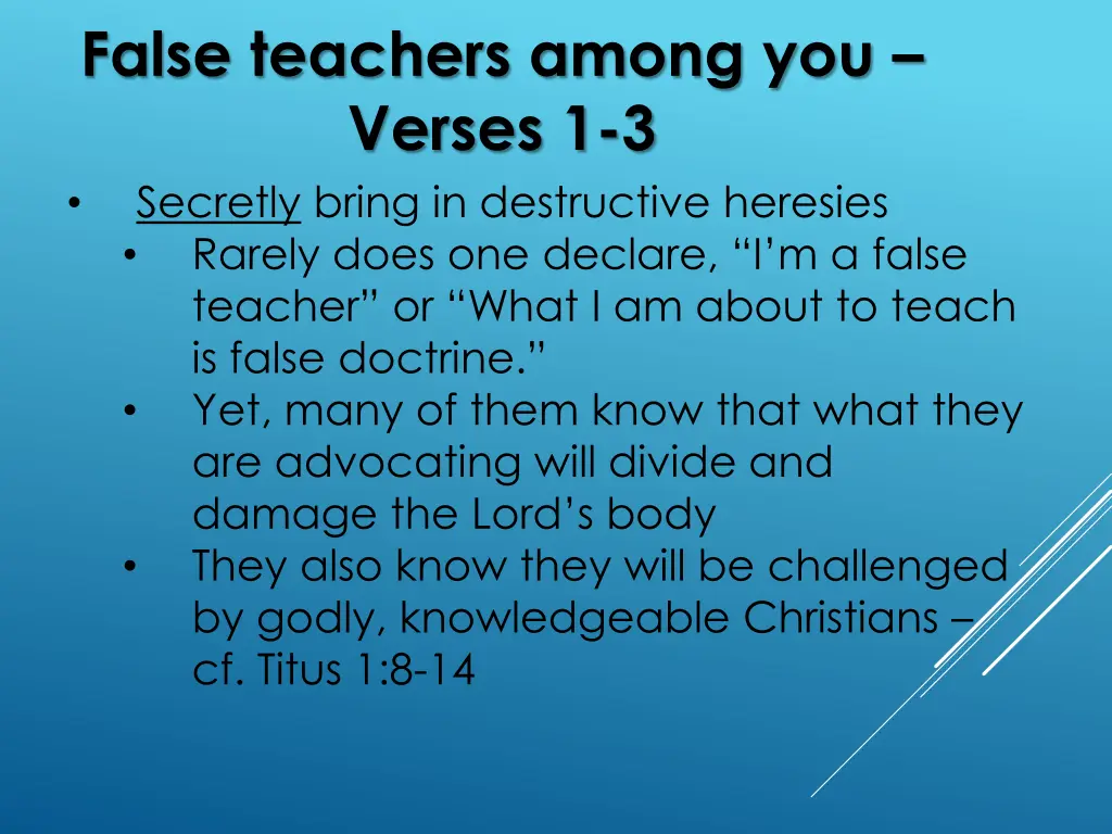 false teachers among you verses 1 3