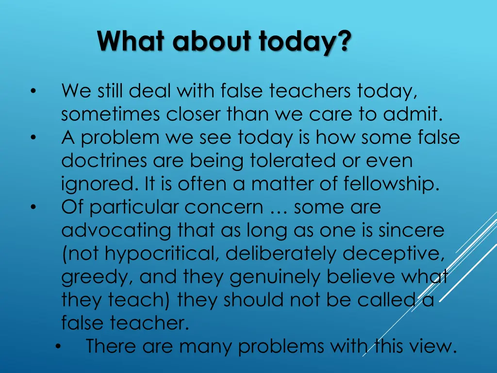 what about today