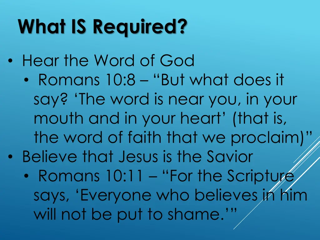 what is required