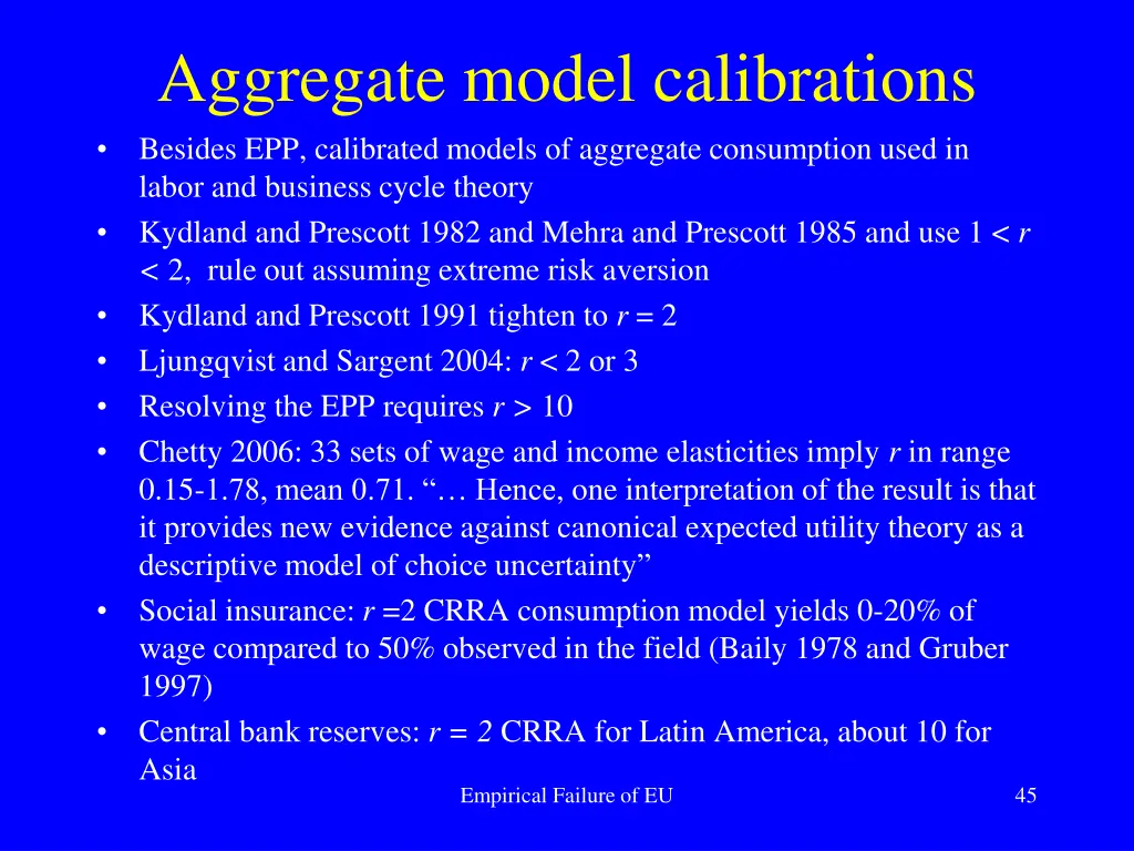 aggregate model calibrations besides