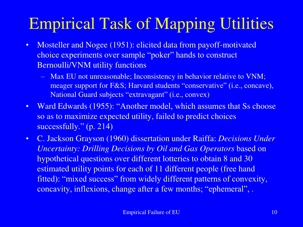 empirical task of mapping utilities