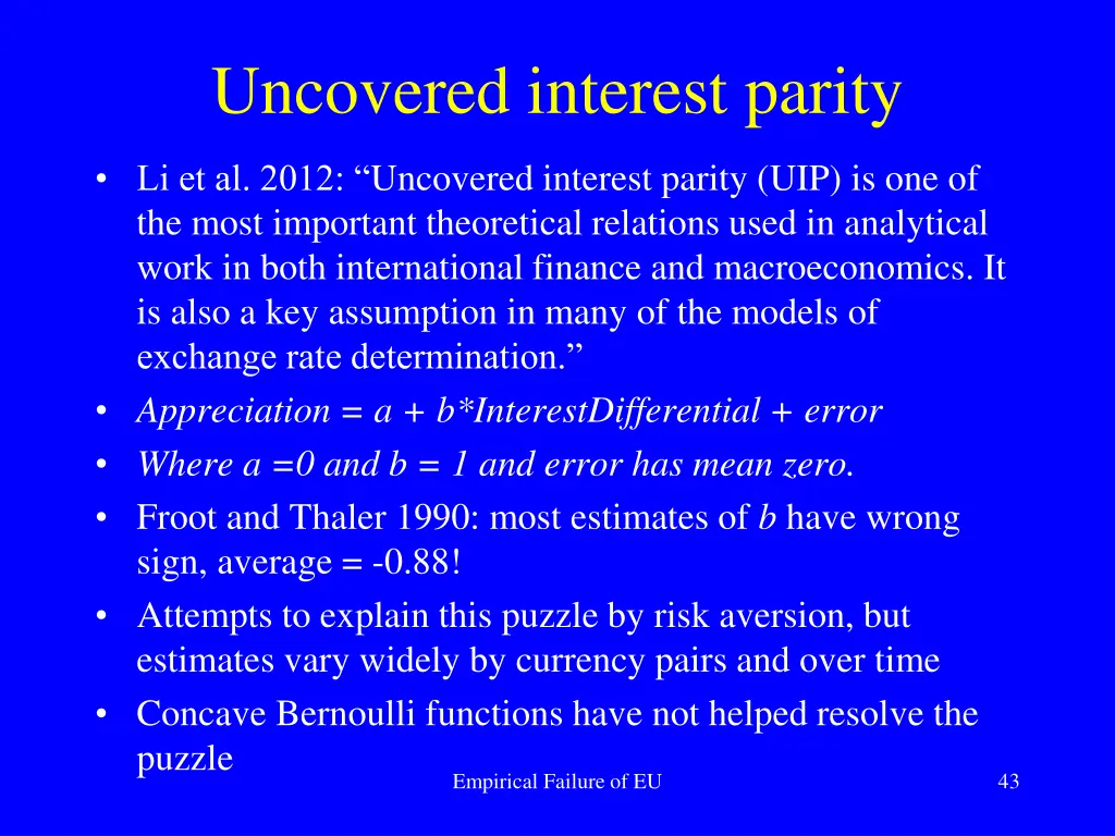 uncovered interest parity