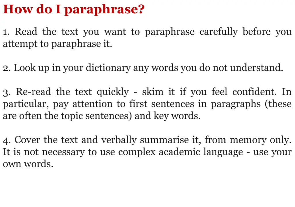 how do i paraphrase