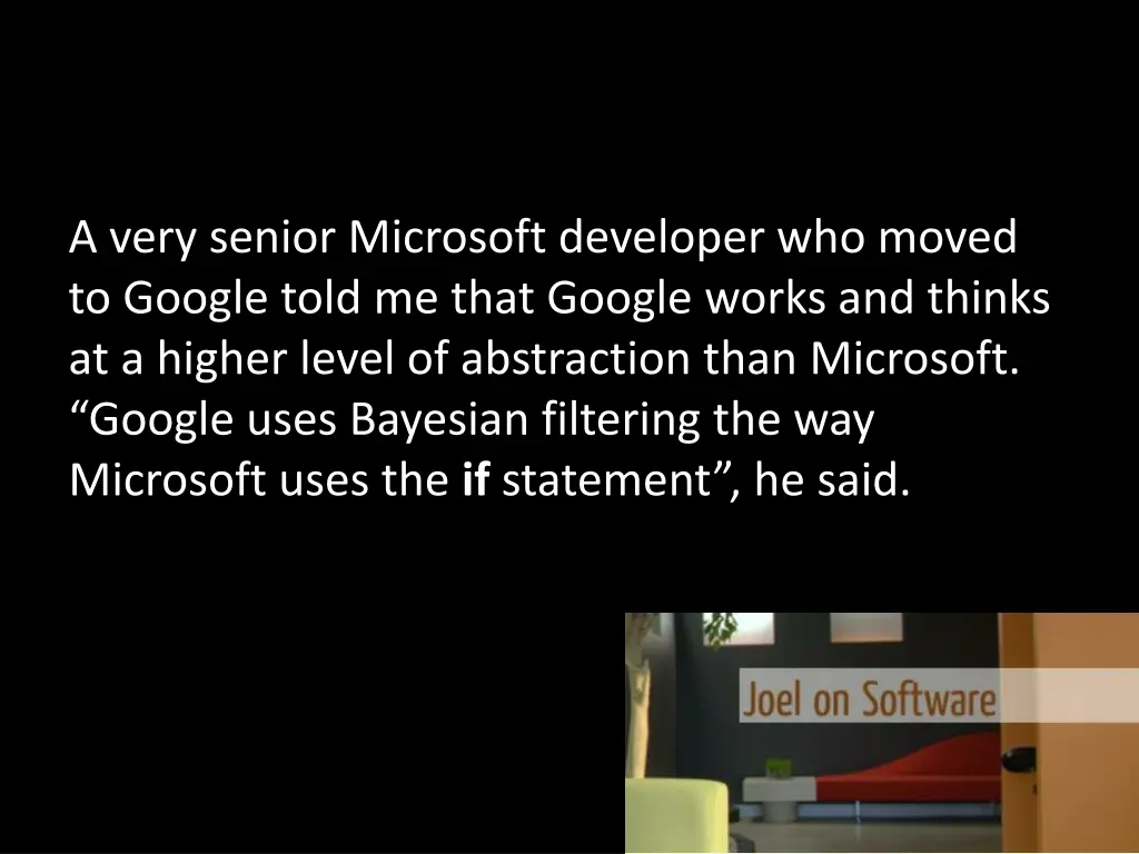 a very senior microsoft developer who moved