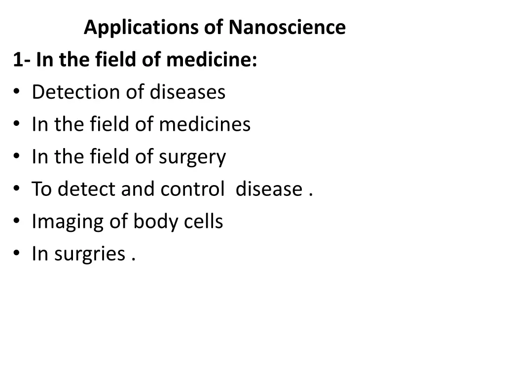 applications of nanoscience 1 in the field