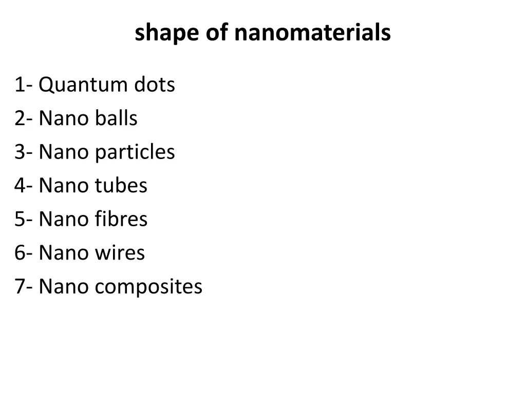 shape of nanomaterials