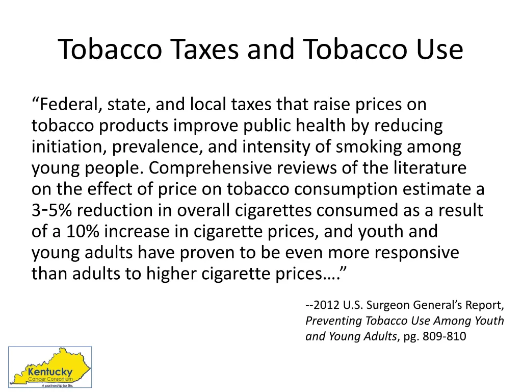 tobacco taxes and tobacco use