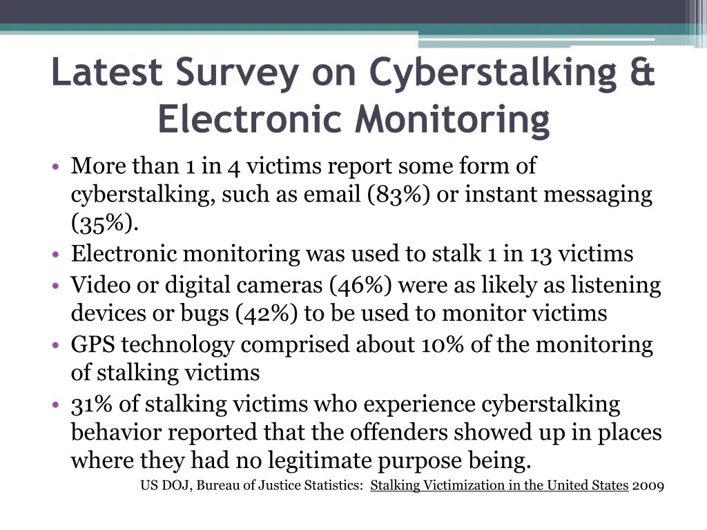 latest survey on cyberstalking electronic