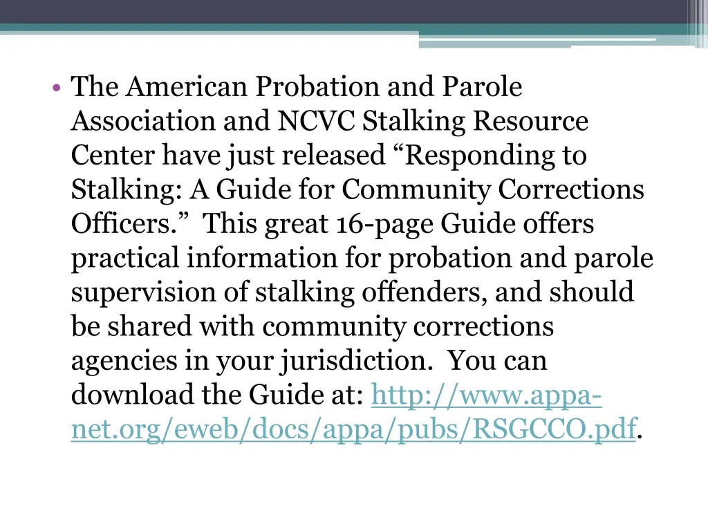 the american probation and parole association