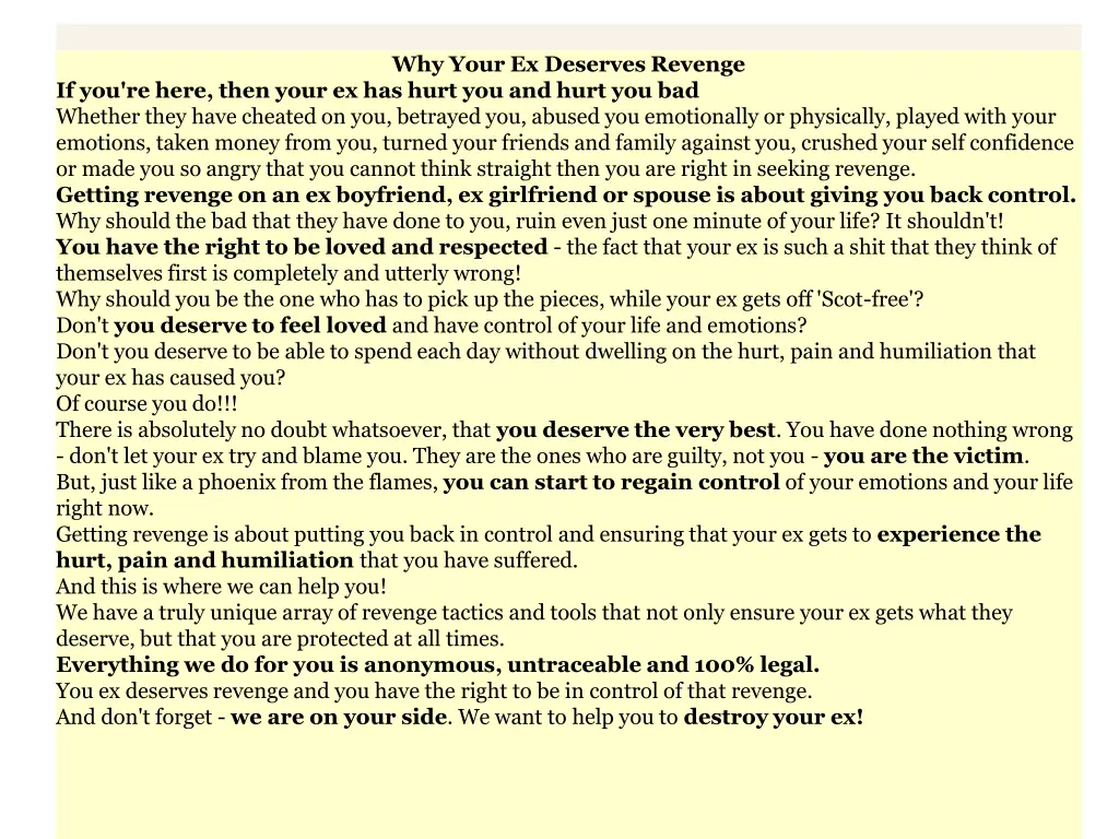 why your ex deserves revenge