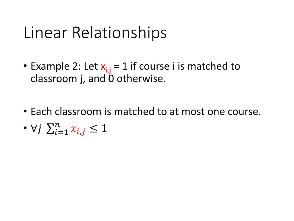linear relationships 1