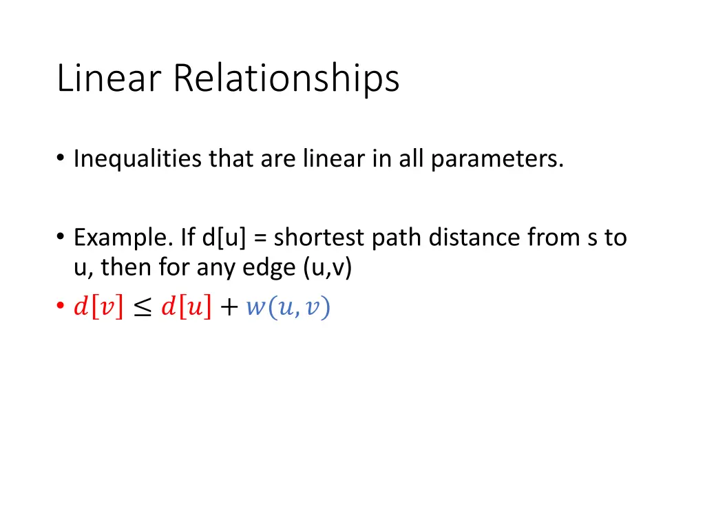 linear relationships