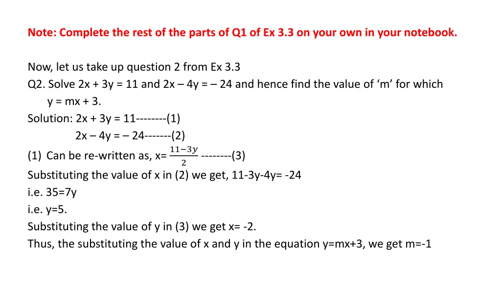 note complete the rest of the parts
