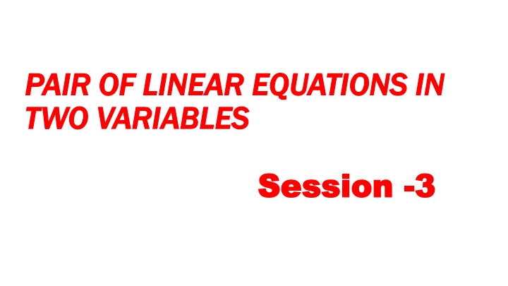 pair of linear equations in pair of linear