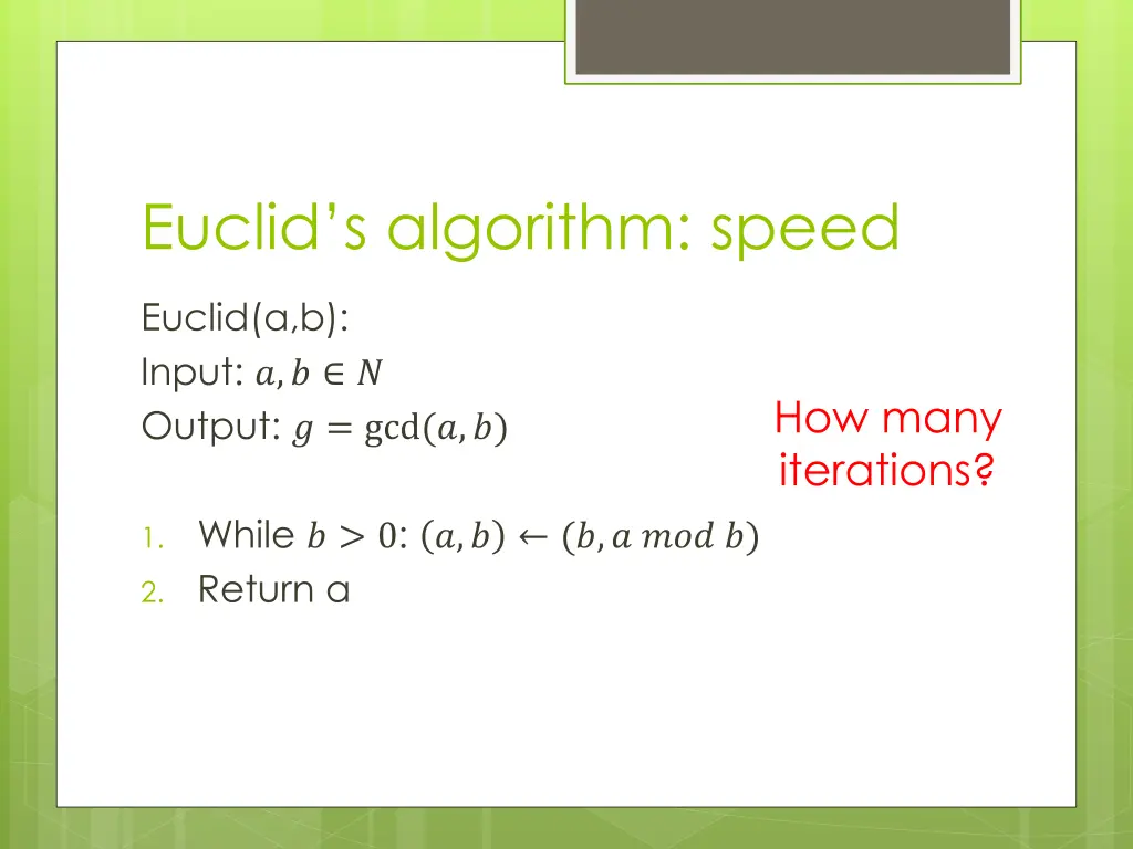 euclid s algorithm speed