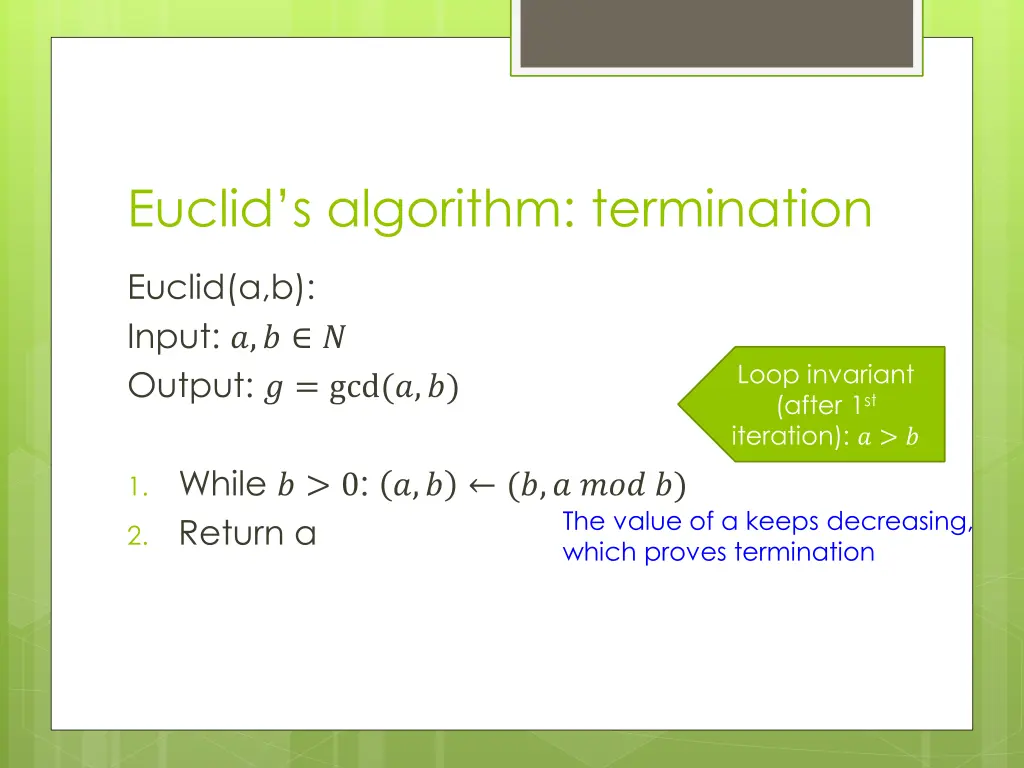 euclid s algorithm termination 2
