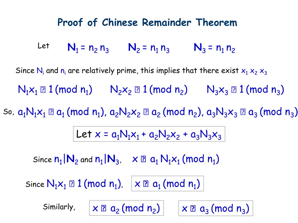 proof of chinese remainder theorem