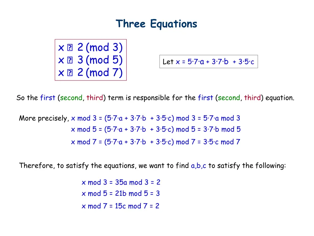 three equations